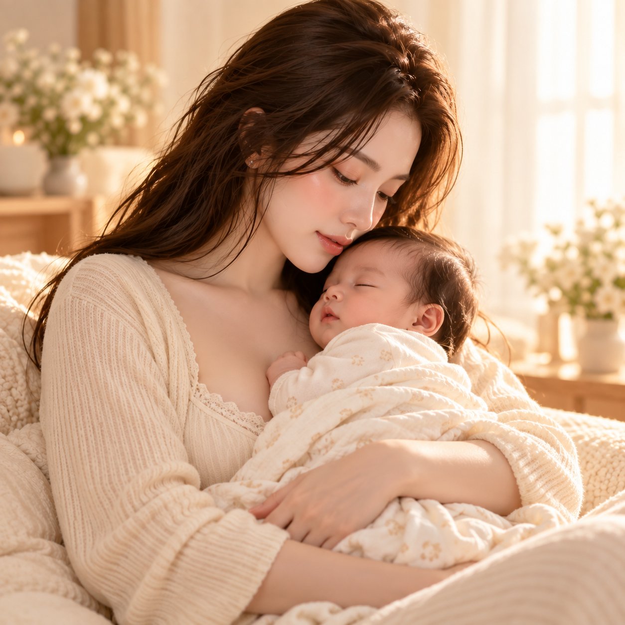 Bé sơ sinh nằm ngủ